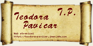 Teodora Pavičar vizit kartica